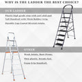 Parasnath GoUp 8 Step Foldable Steel Grey Step Ladder – Heavy-Duty and Lightweight Step Ladder with Anti-Skid Wide Plastic Steps, Safety Handle, High Reach Platform for Home, Kitchen, Office, Warehouse Use - 6 Year Manufacturer Warranty - Made in India - PARASNATH