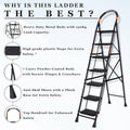 Parasnath GoUp 7 Step Foldable Steel Black Step Ladder – Heavy-Duty and Lightweight Step Ladder with Anti-Skid Wide Plastic Steps, Safety Handle, High Reach Platform for Home, Kitchen, Office, Warehouse Use - 6 Year Manufacturer Warranty - Made in India - PARASNATH