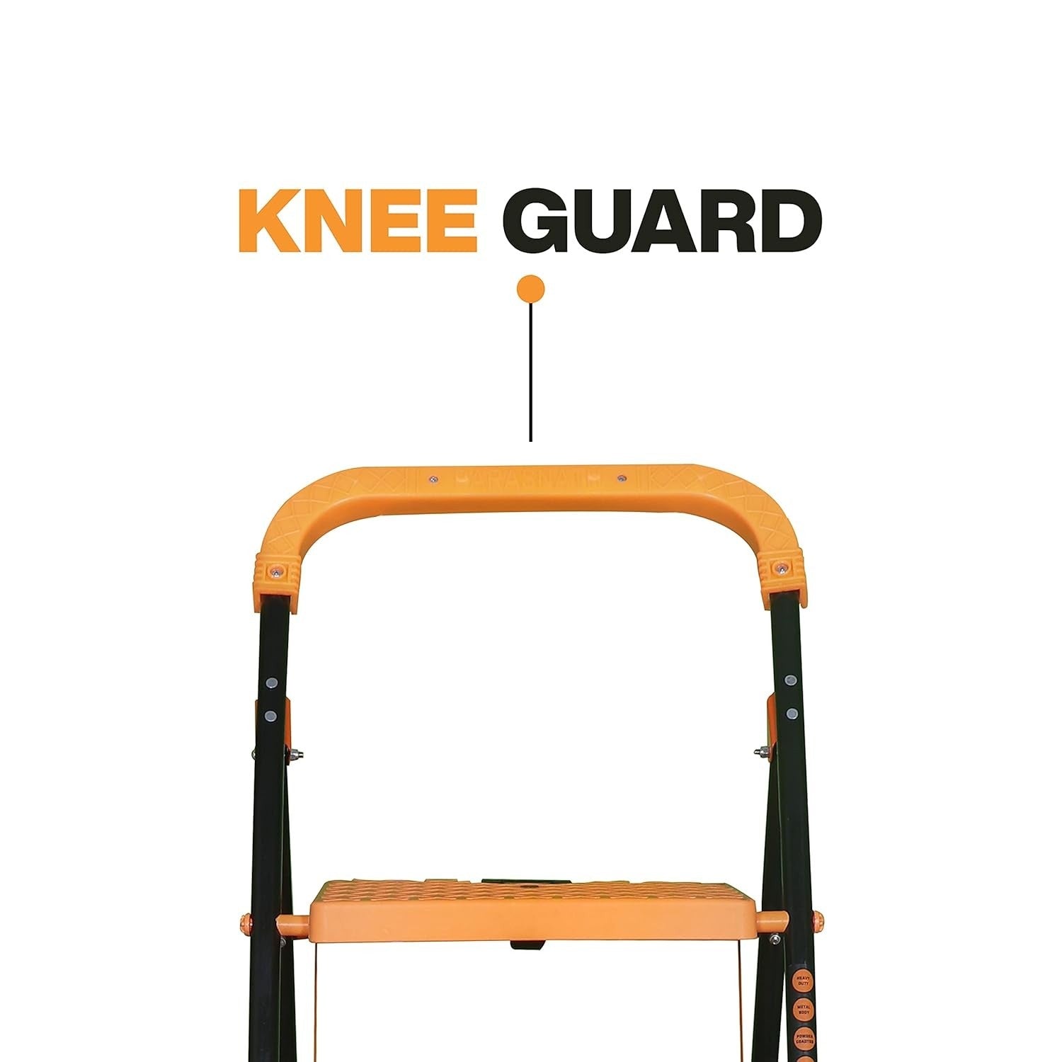Parasnath Kohinoor 3 Step Heavy-Duty Folding Ladder – Strong Alloy Steel Step Ladder with Wide Anti-Slip Steps, 3.2 Ft Height, Rust-Resistant, Space-Saving Design for Home, Kitchen, Office & Shop Use – Made in India (Orange) - PARASNATH