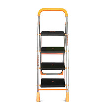 Load image into Gallery viewer, Parasnath 4 Step Orange Diamond Folding Ladder with Wide Steps 4 Steps 4.2 FT Ladder - Made in India - PARASNATH