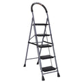 Parasnath GoUp 5 Step Foldable Steel Grey Step Ladder – Heavy-Duty and Lightweight Step Ladder with Anti-Skid Wide Plastic Steps, Safety Handle, High Reach Platform for Home, Kitchen, Office, Warehouse Use - 6 Year Manufacturer Warranty - Made in India - PARASNATH