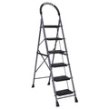 Parasnath GoUp 6 Step Foldable Steel Grey Step Ladder – Heavy-Duty and Lightweight Step Ladder with Anti-Skid Wide Plastic Steps, Safety Handle, High Reach Platform for Home, Kitchen, Office, Warehouse Use - 6 Year Manufacturer Warranty - Made in India - PARASNATH
