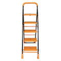 Parasnath Kohinoor 5 Step Heavy-Duty Folding Ladder – Strong Alloy Steel Step Ladder with Wide Anti-Slip Steps, 5.2 Ft Height, Rust-Resistant, Space-Saving Design for Home, Kitchen, Office & Shop Use – Made in India (Orange) - PARASNATH