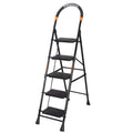 Parasnath GoUp 5 Step Foldable Steel Black Step Ladder – Heavy-Duty and Lightweight Step Ladder with Anti-Skid Wide Plastic Steps, Safety Handle, High Reach Platform for Home, Kitchen, Office, Warehouse Use - 6 Year Manufacturer Warranty - Made in India - PARASNATH