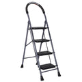 Parasnath GoUp 4 Step Foldable Steel Grey Step Ladder – Heavy-Duty and Lightweight Step Ladder with Anti-Skid Wide Plastic Steps, Safety Handle, High Reach Platform for Home, Kitchen, Office, Warehouse Use - 6 Year Manufacturer Warranty - Made in India - PARASNATH
