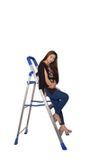 PARASNATH Aluminium Blue Heavy Folding Maple Ladder 5 Step 5.2 Ft - PARASNATH
