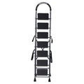 Parasnath GoUp 7 Step Foldable Steel Grey Step Ladder – Heavy-Duty and Lightweight Step Ladder with Anti-Skid Wide Plastic Steps, Safety Handle, High Reach Platform for Home, Kitchen, Office, Warehouse Use - 6 Year Manufacturer Warranty - Made in India - PARASNATH