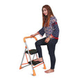 Parasnath Orange Diamond Folding Alloy Steel Ladder with Wide Steps 2 Steps 2.7 FT Ladder (Made in India) - PARASNATH