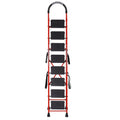 Parasnath GoUp 8 Step Foldable Steel Red Step Ladder – Heavy-Duty and Lightweight Step Ladder with Anti-Skid Wide Plastic Steps, Safety Handle, High Reach Platform for Home, Kitchen, Office, Warehouse Use - 6 Year Manufacturer Warranty - Made in India - PARASNATH