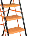 Parasnath Kohinoor 5 Step Heavy-Duty Folding Ladder – Strong Alloy Steel Step Ladder with Wide Anti-Slip Steps, 5.2 Ft Height, Rust-Resistant, Space-Saving Design for Home, Kitchen, Office & Shop Use – Made in India (Orange) - PARASNATH