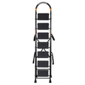 Parasnath GoUp 7 Step Foldable Steel Black Step Ladder – Heavy-Duty and Lightweight Step Ladder with Anti-Skid Wide Plastic Steps, Safety Handle, High Reach Platform for Home, Kitchen, Office, Warehouse Use - 6 Year Manufacturer Warranty - Made in India - PARASNATH