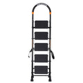 Parasnath GoUp 5 Step Foldable Steel Black Step Ladder – Heavy-Duty and Lightweight Step Ladder with Anti-Skid Wide Plastic Steps, Safety Handle, High Reach Platform for Home, Kitchen, Office, Warehouse Use - 6 Year Manufacturer Warranty - Made in India - PARASNATH