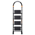 Parasnath GoUp 4 Step Foldable Steel Black Step Ladder – Heavy-Duty and Lightweight Step Ladder with Anti-Skid Wide Plastic Steps, Safety Handle, High Reach Platform for Home, Kitchen, Office, Warehouse Use - 6 Year Manufacturer Warranty - Made in India - PARASNATH