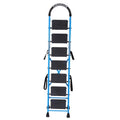 Parasnath GoUp 7 Step Foldable Steel Blue Step Ladder – Heavy-Duty and Lightweight Step Ladder with Anti-Skid Wide Plastic Steps, Safety Handle, High Reach Platform for Home, Kitchen, Office, Warehouse Use - 6 Year Manufacturer Warranty - Made in India - PARASNATH