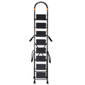 Parasnath GoUp 8 Step Foldable Steel Black Step Ladder – Heavy-Duty and Lightweight Step Ladder with Anti-Skid Wide Plastic Steps, Safety Handle, High Reach Platform for Home, Kitchen, Office, Warehouse Use - 6 Year Manufacturer Warranty - Made in India - PARASNATH