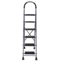 Parasnath GoUp 6 Step Foldable Steel Grey Step Ladder – Heavy-Duty and Lightweight Step Ladder with Anti-Skid Wide Plastic Steps, Safety Handle, High Reach Platform for Home, Kitchen, Office, Warehouse Use - 6 Year Manufacturer Warranty - Made in India - PARASNATH