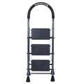 Parasnath GoUp 3 Step Foldable Steel Grey Step Ladder – Heavy-Duty and Lightweight Step Ladder with Anti-Skid Wide Plastic Steps, Safety Handle, High Reach Platform for Home, Kitchen, Office, Warehouse Use - 6 Year Manufacturer Warranty - Made in India - PARASNATH