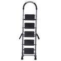 Parasnath GoUp 5 Step Foldable Steel Grey Step Ladder – Heavy-Duty and Lightweight Step Ladder with Anti-Skid Wide Plastic Steps, Safety Handle, High Reach Platform for Home, Kitchen, Office, Warehouse Use - 6 Year Manufacturer Warranty - Made in India - PARASNATH