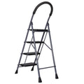 Parasnath GoUp 4 Step Foldable Steel Grey Step Ladder – Heavy-Duty and Lightweight Step Ladder with Anti-Skid Wide Plastic Steps, Safety Handle, High Reach Platform for Home, Kitchen, Office, Warehouse Use - 6 Year Manufacturer Warranty - Made in India - PARASNATH