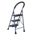 Parasnath GoUp 3 Step Foldable Steel Grey Step Ladder – Heavy-Duty and Lightweight Step Ladder with Anti-Skid Wide Plastic Steps, Safety Handle, High Reach Platform for Home, Kitchen, Office, Warehouse Use - 6 Year Manufacturer Warranty - Made in India - PARASNATH