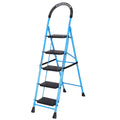 Parasnath GoUp 5 Step Foldable Steel Blue Step Ladder – Heavy-Duty and Lightweight Step Ladder with Anti-Skid Wide Plastic Steps, Safety Handle, High Reach Platform for Home, Kitchen, Office, Warehouse Use - 6 Year Manufacturer Warranty - Made in India - PARASNATH