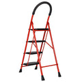 Parasnath GoUp 4 Step Foldable Steel Red Step Ladder – Heavy-Duty and Lightweight Step Ladder with Anti-Skid Wide Plastic Steps, Safety Handle, High Reach Platform for Home, Kitchen, Office, Warehouse Use - 6 Year Manufacturer Warranty - Made in India - PARASNATH