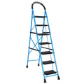 Parasnath GoUp 7 Step Foldable Steel Blue Step Ladder – Heavy-Duty and Lightweight Step Ladder with Anti-Skid Wide Plastic Steps, Safety Handle, High Reach Platform for Home, Kitchen, Office, Warehouse Use - 6 Year Manufacturer Warranty - Made in India - PARASNATH
