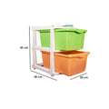 PARASNATH Boxo 2 Layer (Multicolour) Multi-Purpose Modular Drawer Storage System for Home and Office with Trolley Wheels and Anti-Slip Shoes - PARASNATH