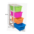 PARASNATH Boxo 4 Layer (Multicolour) Multi-Purpose Modular Drawer Storage System for Home and Office with Trolley Wheels and Anti-Slip Shoes - PARASNATH