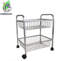 Parasnath Mirror Finish 2 Shelf Square Vegetable and Fruit Trolley, 2 Stand- 18 inch - PARASNATH