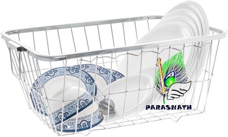 Parasnath Heavy Stainless Steel Medium Dish Drainer No.2 Tokra, 54 x 42 x18 cm,- (Made In India) - PARASNATH