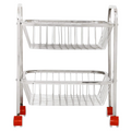 Parasnath Mirror Finish 2 Shelf Square Vegetable and Fruit Trolley, 2 Stand- 18 inch - PARASNATH