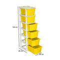 PARASNATH Boxo 6 Layer (Yellow) Multi-Purpose Modular Drawer Storage System for Home and Office with Trolley Wheels and Anti-Slip Shoes - PARASNATH