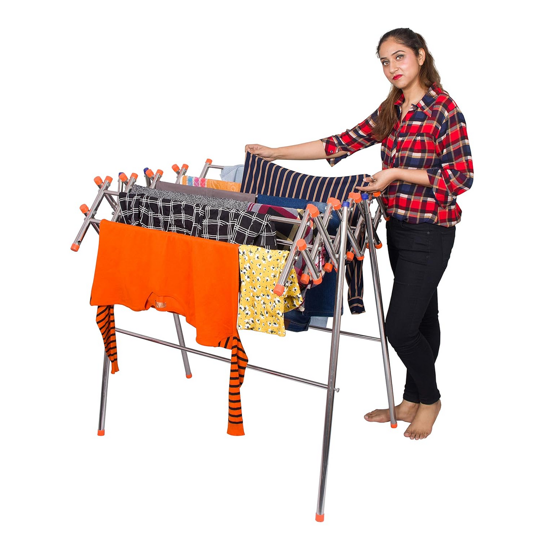 PARASNATH Lotus Stainless Steel Clothes Drying Stand - PARASNATH