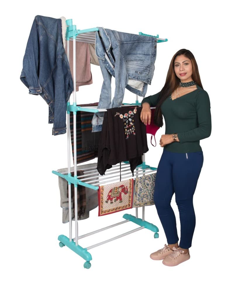 Parasnath Aqua 6 Layer Clothes Drying Stand With Breaking Wheel System - PARASNATH