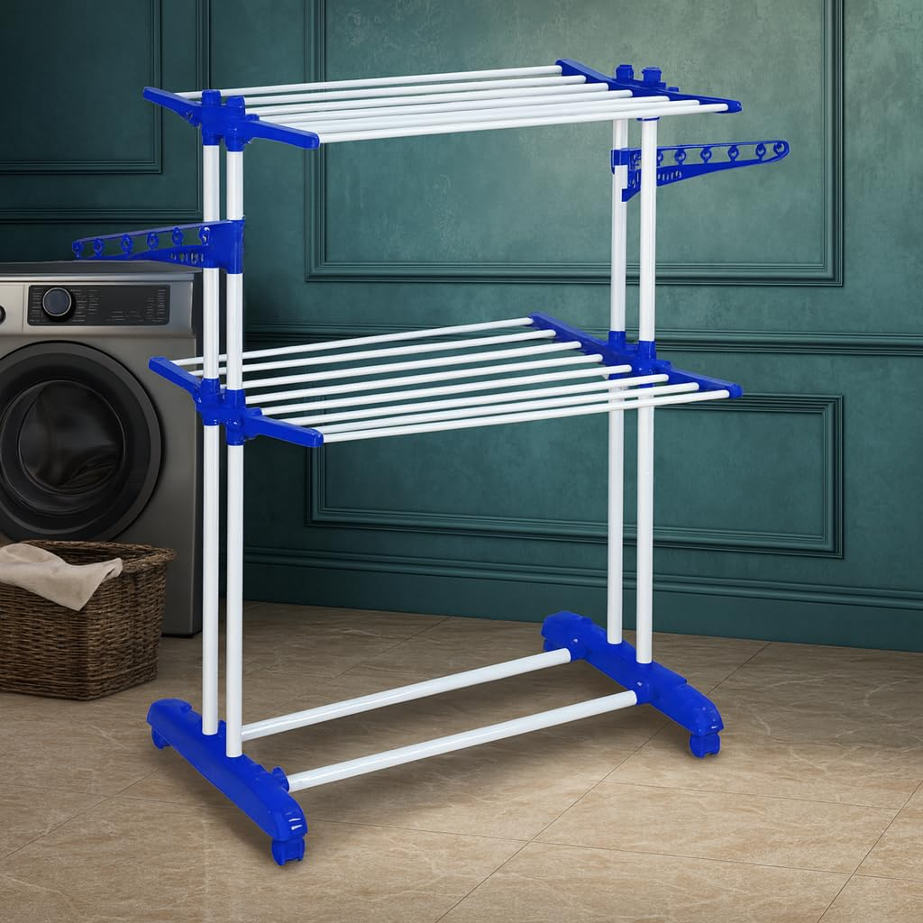 PARASNATH Prime Steel Mini Poll Clothes Drying Stand with Breaking Wheel System- Made in India - PARASNATH