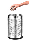 Parasnath Stainless Steel Plain Open Dustbin, 6L - 7 X 11 Inch - PARASNATH