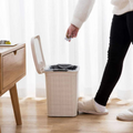 PARASNATH Rattan Design (Off-White Colour) Pedal Dustbin 11Litre Modern Light-weight Dustbin for Home and Office Off White Colour - Made In India - Size 10 inchX10 inchX13 inch - PARASNATH