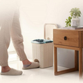 PARASNATH Rattan Design (Off-White Colour) Pedal Dustbin 11Litre Modern Light-weight Dustbin for Home and Office Off White Colour - Made In India - Size 10 inchX10 inchX13 inch - PARASNATH
