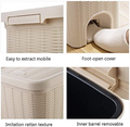 PARASNATH Rattan Design (Off-White Colour) Pedal Dustbin 11Litre Modern Light-weight Dustbin for Home and Office Off White Colour - Made In India - Size 10 inchX10 inchX13 inch - PARASNATH