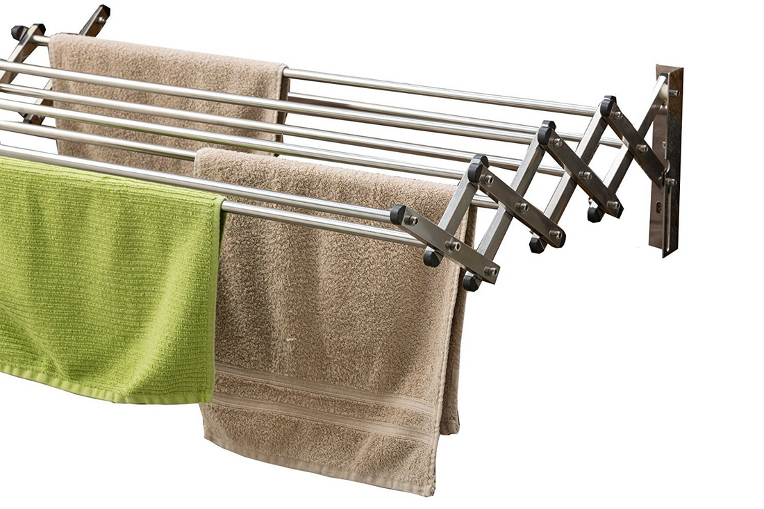 PARASNATH 24 inch Wall Stainless Steel Clothes Drying Stand - 2 Feet - PARASNATH