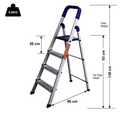PARASNATH Aluminium Blue Heavy Folding Ladder 4 Step 4.2 Ft 