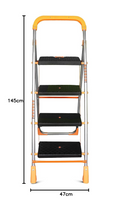 Parasnath 4 Step Orange Diamond Folding Ladder with Wide Steps 4 Steps 4.2 FT Ladder - Made in India - PARASNATH