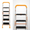 Parasnath Orange Diamond Folding Ladder with Wide Steps 5 Steps 5.1 FT Ladder - Made in India - PARASNATH