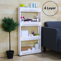Parasnath 4 Tier Slim Rolling Cart Kitchen Storage Organiser Rack Holder with Wheel - PARASNATH