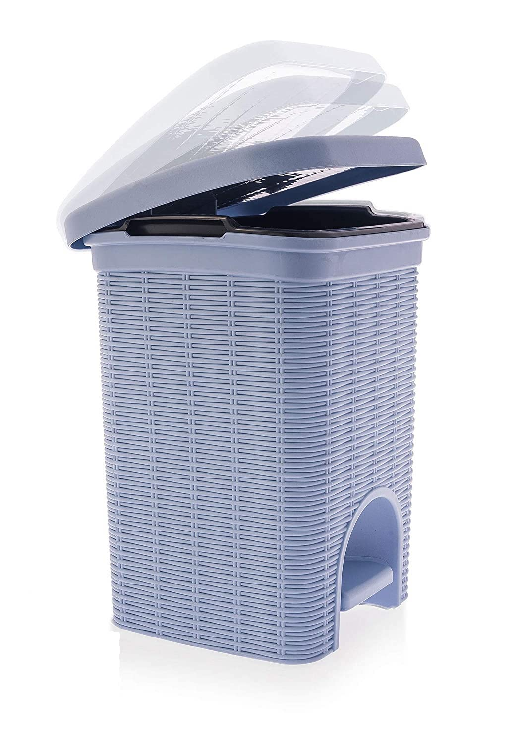 PARASNATH Rattan Design (Purple Colour) Pedal Dustbin 7Litre Modern Light-weight Dustbin for Home and Office Purple Colour - Made In India - Small Size 8 inchX8 inchX11 inch - PARASNATH