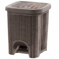 PARASNATH Rattan Design (Brown Colour) Pedal Dustbin 11Litre Modern Light-weight Dustbin for Home and Office Brown Colour - Made In India - Size 10 inchX10 inchX13 inch - PARASNATH