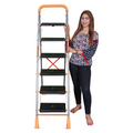 Parasnath 6 Step Orange Diamond Folding Ladder with Wide Steps 6 Steps 6.1 FT Ladder - Made in India - PARASNATH