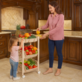 PARASNATH SKEP 2+1 Layer Fruit & Vegetable Basket Trolley Included 1 Dish Box Tray (Ivory Colour) for Home and Kitchen Fruit Basket Storage Rack Organizer Holders kitchen trolley - Made In India - PARASNATH