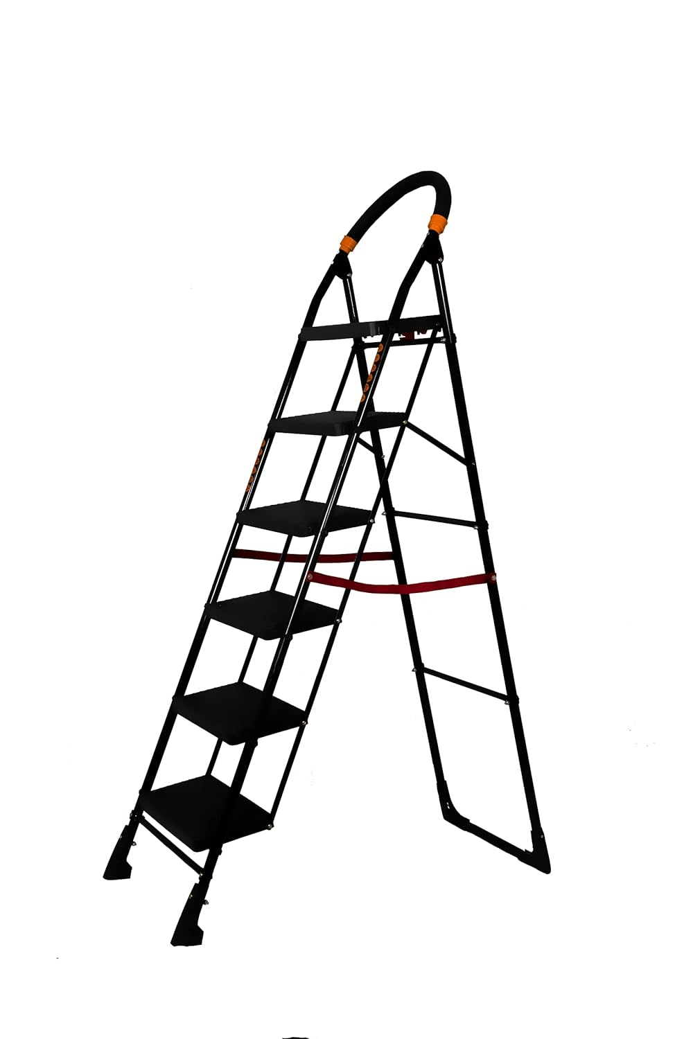 PARASNATH Black Diamond Heavy Folding Ladder With Wide Steps 6 Steps 6.2 Ft - PARASNATH
